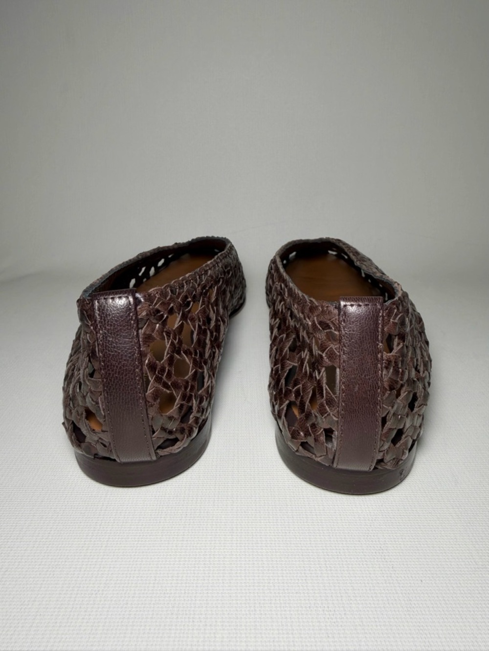 Margaux Woven Paz Brown Leather Flats - Picture 3 of 8